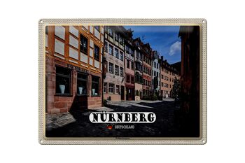Plaque en tôle villes Nuremberg Weißgebergasse 40x30cm cadeau 1