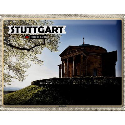 Blechschild Städte Stuttgart Grabkapelle Architektur 40x30cm