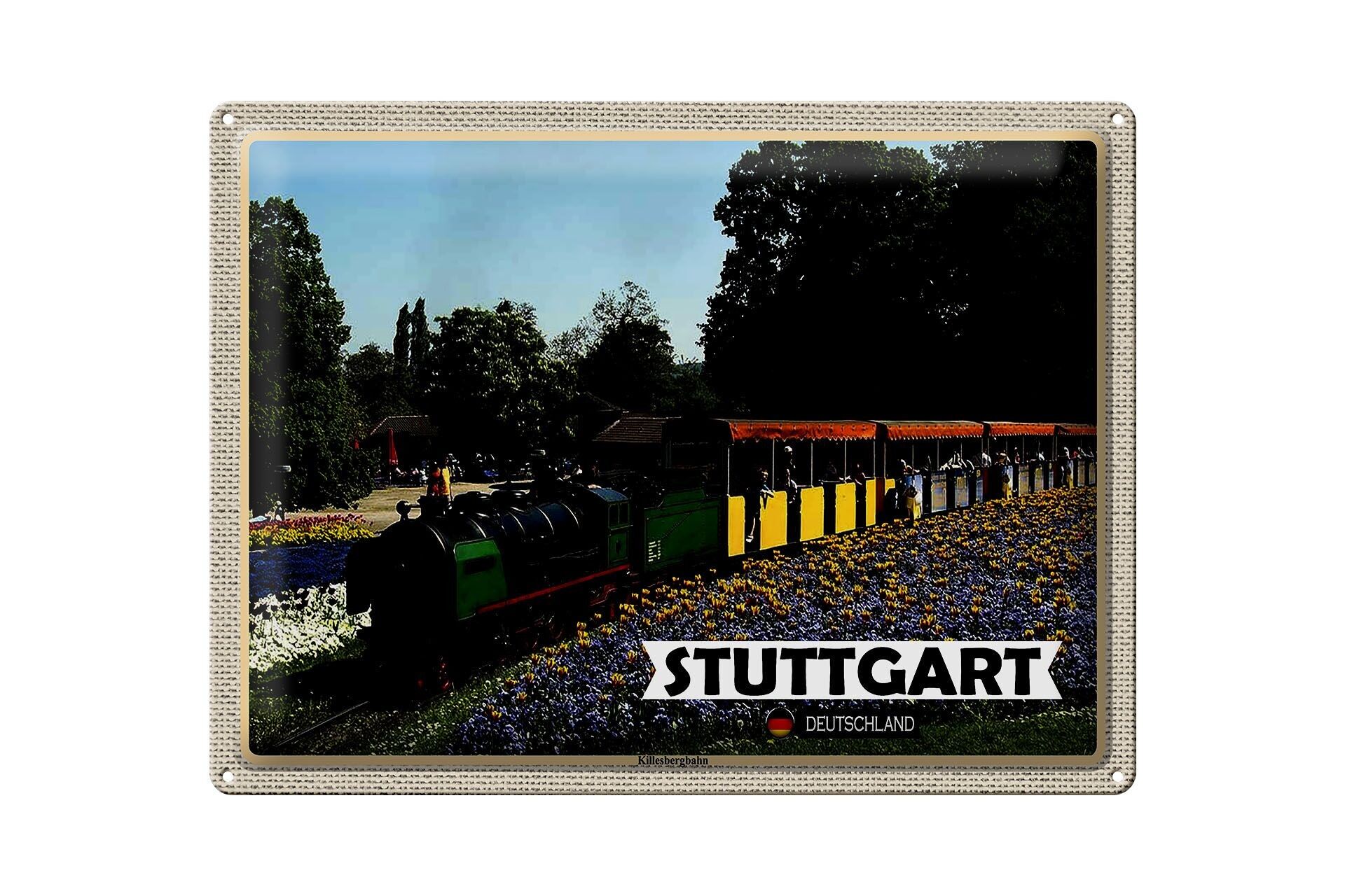 Targa in metallo città Stoccarda Killesbergbahn Park 40x30 cm
