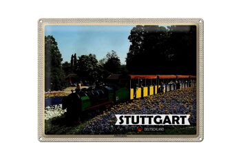 Plaque en tôle Villes Stuttgart Killesbergbahn Park 40x30cm 1