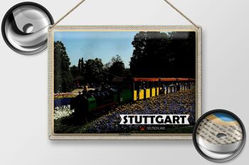 Plaque en tôle Villes Stuttgart Killesbergbahn Park 40x30cm 2