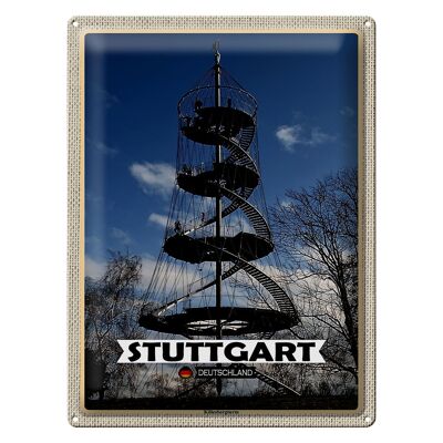 Blechschild Städte Stuttgart Killesbergturm Architektur 30x40cm