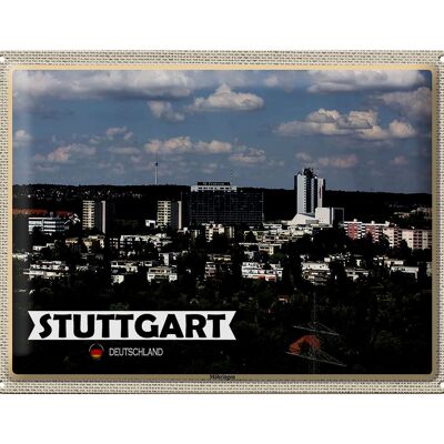 Cartel de chapa ciudades Stuttgart Möhringen ciudad naturaleza 40x30cm