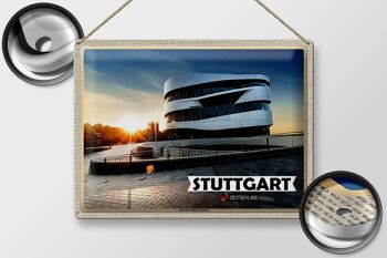 Plaque en tôle Villes Stuttgart Musée Mercedes-Benz 40x30cm 2