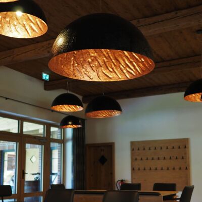 Lámpara colgante s.LUCE Blister 2.0 - negro / dorado, Ø 70cm