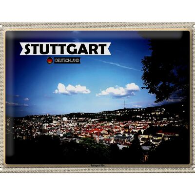 Blechschild Städte Ausblick auf Stuttgart Süd 40x30cm