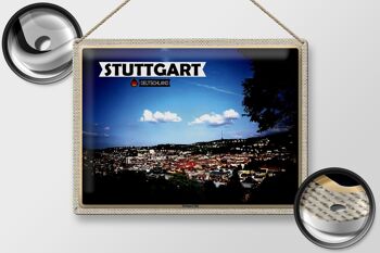 Plaque en tôle avec vue sur les villes de Stuttgart Sud 40x30cm 2