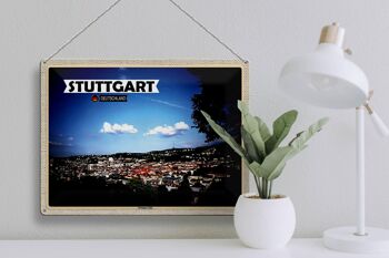 Plaque en tôle avec vue sur les villes de Stuttgart Sud 40x30cm 3