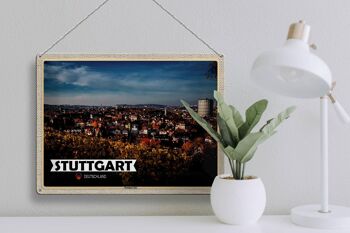 Panneau en étain Villes Stuttgart Est Vieille Ville Nature 40x30cm 3