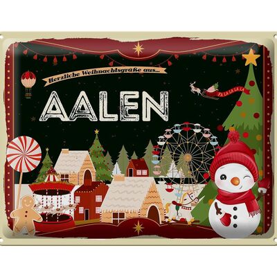 Plaque en étain Salutations de Noël AALEN cadeau 40x30cm