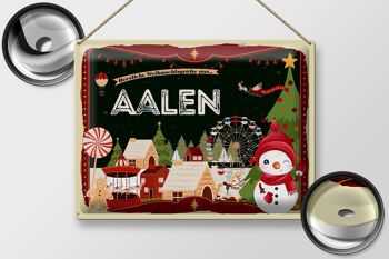 Plaque en étain Salutations de Noël AALEN cadeau 40x30cm 2