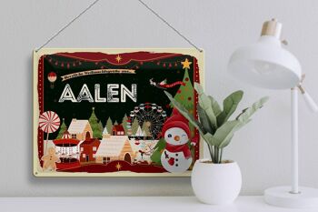 Plaque en étain Salutations de Noël AALEN cadeau 40x30cm 3