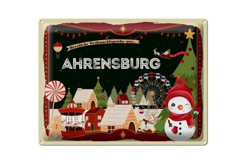 Plaque en tôle Salutations de Noël d'AHRENSBURG cadeau 40x30cm 1