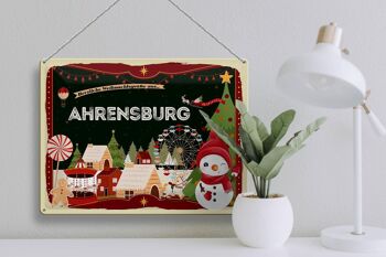 Plaque en tôle Salutations de Noël d'AHRENSBURG cadeau 40x30cm 3