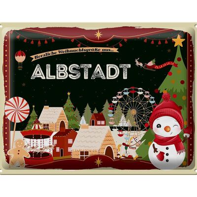 Blechschild Weihnachten Grüße ALBSTADT Geschenk 40x30cm