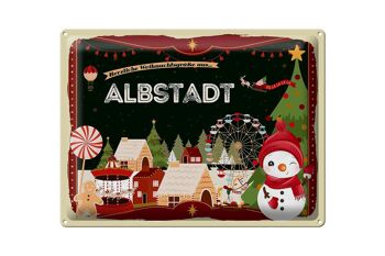 Plaque en tôle Vœux de Noël ALBSTADT cadeau 40x30cm 1
