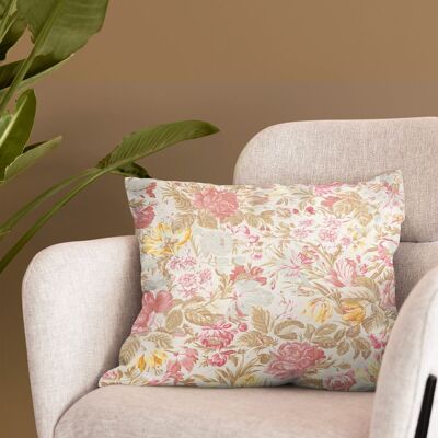 Pink decorative cushion in cotton gauze
