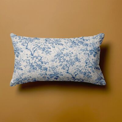 Cuscino decorativo blu in garza di cotone