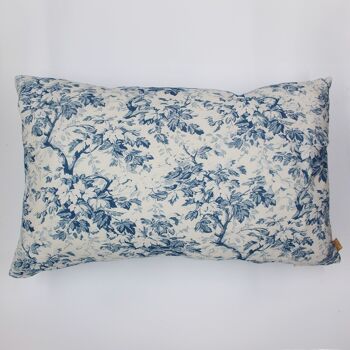 Coussin décoratif bleu en gaze de coton 2