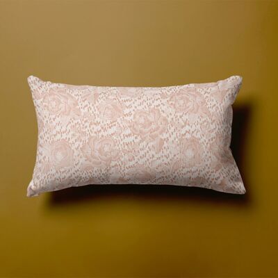 Pink decorative cushion in cotton gauze