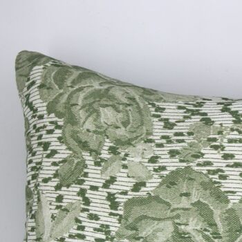 Coussin décoratif vert en gaze de coton 4