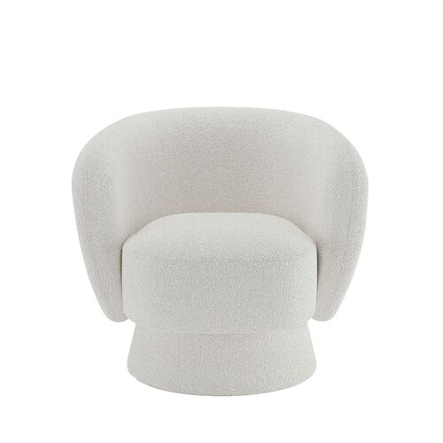 Fauteuil bouclette pivotant blanc Salma