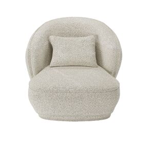 Fauteuil design bouclé beige Pablo