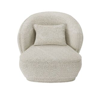 Fauteuil design bouclé beige Pablo 1