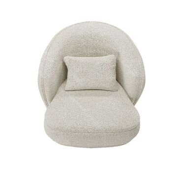 Fauteuil design bouclé beige Pablo 2