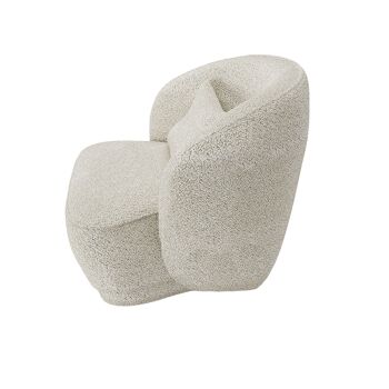 Fauteuil design bouclé beige Pablo 4