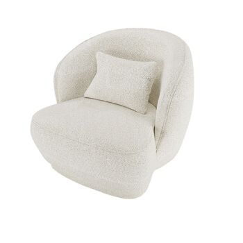 Fauteuil design bouclé blanc Pablo 2