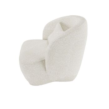 Fauteuil design bouclé blanc Pablo 3