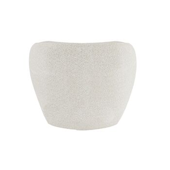 Fauteuil design bouclé blanc Pablo 4