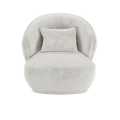Pablo Designer-Sessel aus weißem Chenille-Stoff