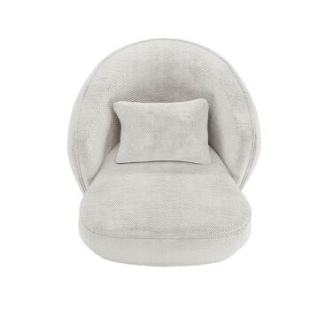 Fauteuil design tissu chenille blanc Pablo 2