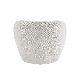 Fauteuil design tissu chenille blanc Pablo 4