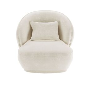 Fauteuil design en velours vintage crème Pablo