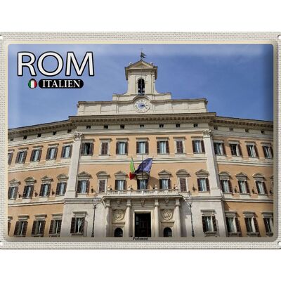 Cartel de chapa de viaje Roma Italia arquitectura del Parlamento 40x30cm