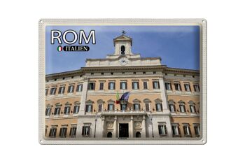Signe en étain voyage Rome italie, Architecture du parlement 40x30cm 1