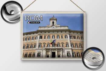 Signe en étain voyage Rome italie, Architecture du parlement 40x30cm 2