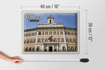 Signe en étain voyage Rome italie, Architecture du parlement 40x30cm 4