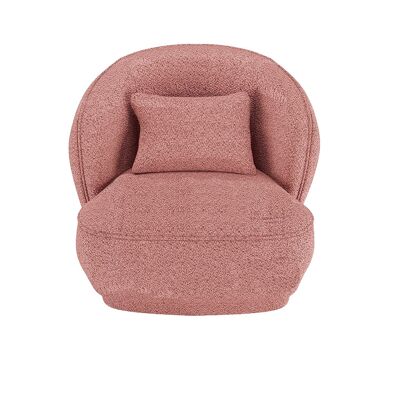 Fauteuil design bouclé rose Pablo