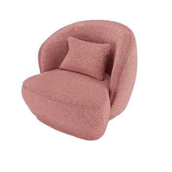 Fauteuil design bouclé rose Pablo 2