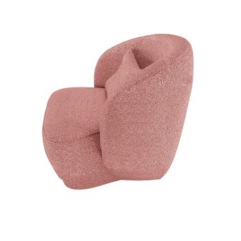 Fauteuil design bouclé rose Pablo 3