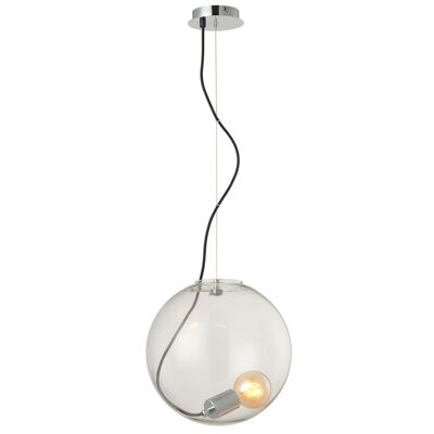 s.LUCE pro Sphere 40 Glaskugel mit 5m Kabel loser Fassung Chrom Klar