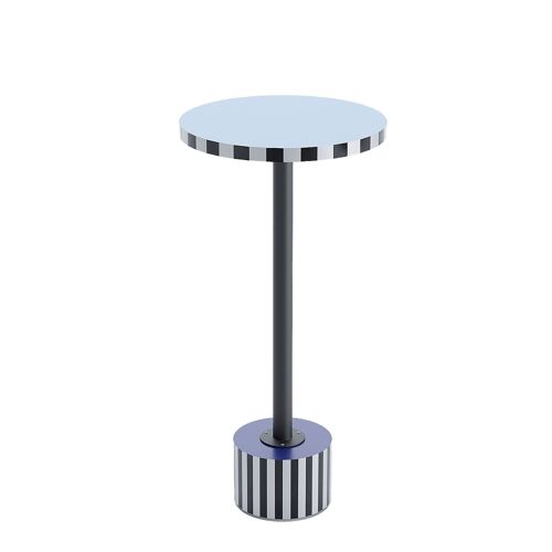 Table d’appoint ronde originale couleur bleue Jasmin