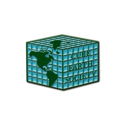 Spilla smaltata "Cube Earth Society"