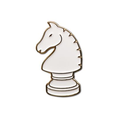 Emaille-Pin „Schachspringer“