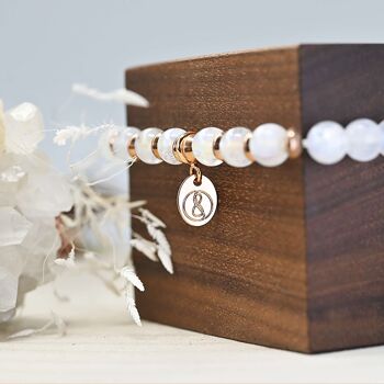 Bracelet adulte pierre naturelle, or rose - pierre de lune 2