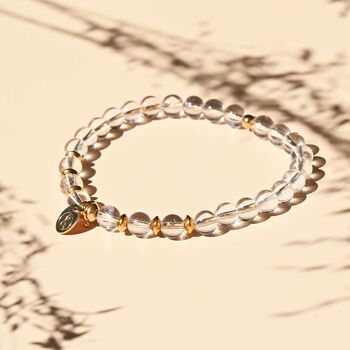 Bracelet adulte pierre naturelle, or - cristal de roche 3